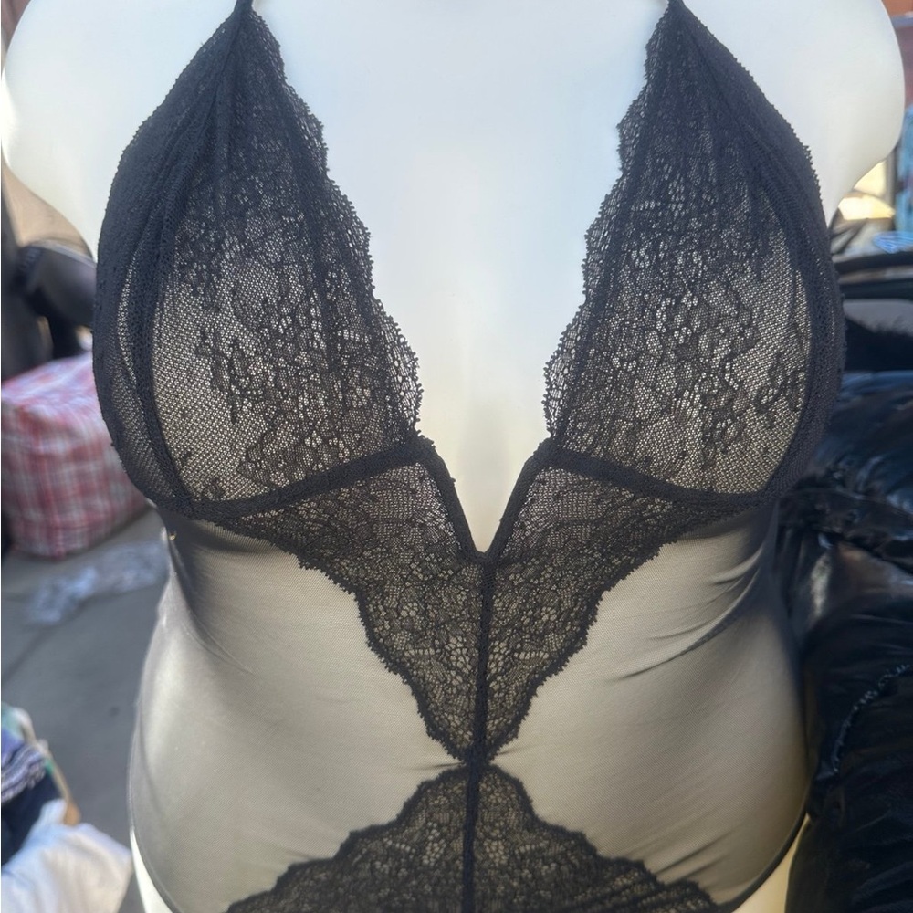 Victoria's Secret Black Lace  Wicked Bodysuit